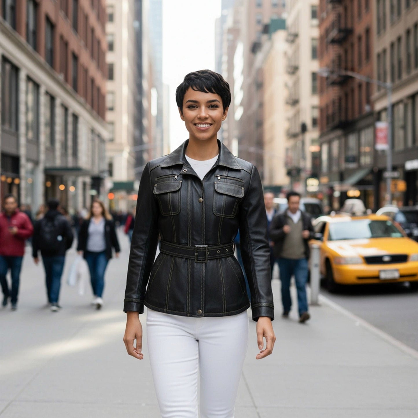 Chamarra de Piel de Borrego para Dama Corte Cazadora Miriam