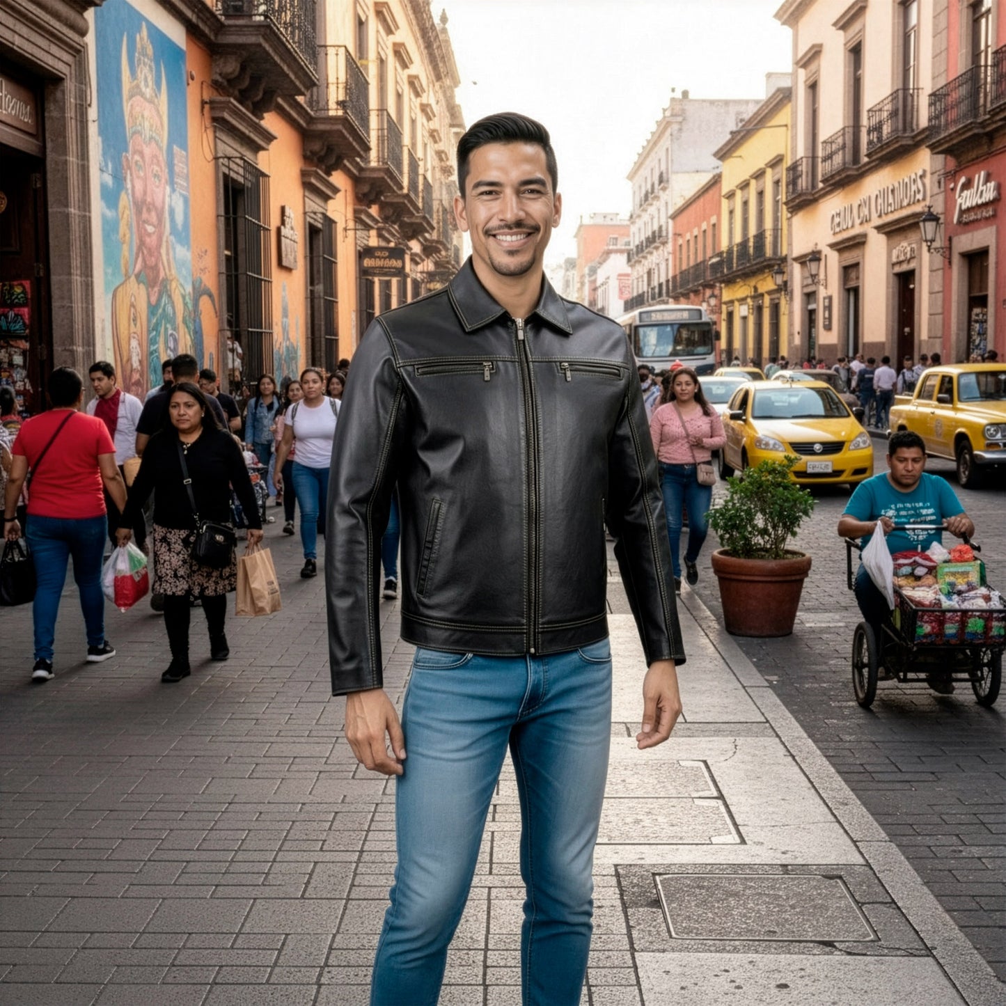 Chamarra de Piel de Borrego para Caballero Cuello Sport Missael