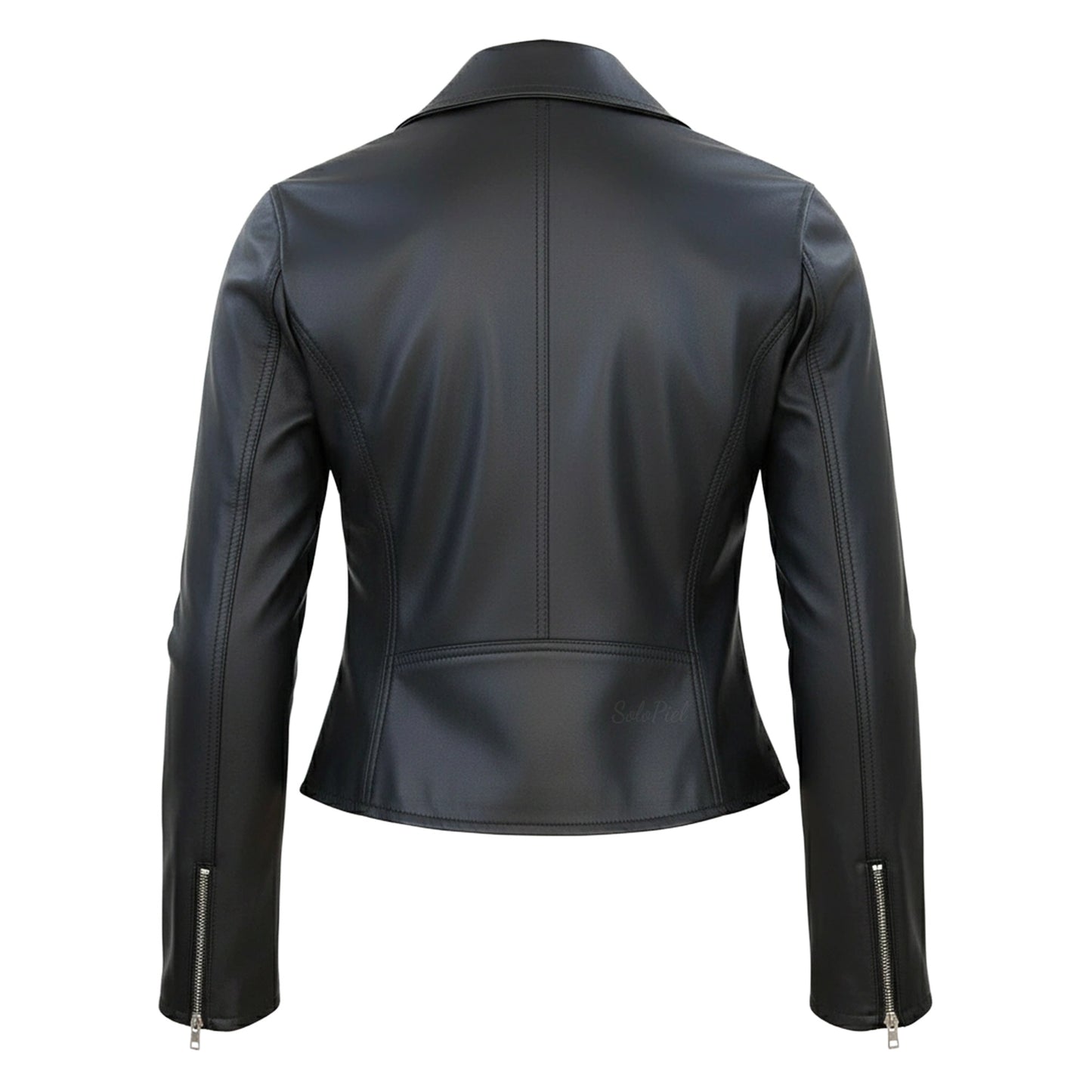 Chamarra de Piel de Borrego para Dama Corta Slim con Aplicaciones de Pedrería Natasha