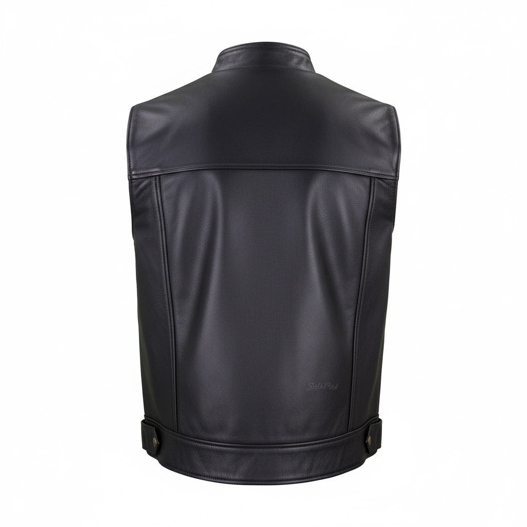 Chaleco de Piel Gruesa Para Caballero Biker