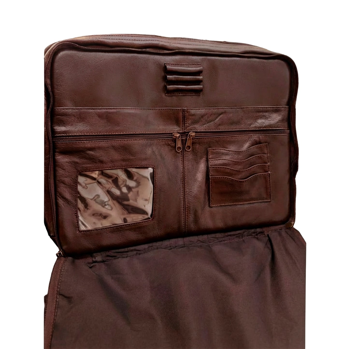 Portafolio Fabricado en Piel de Res de Para Laptop de 17" con Acojinado Diversos Compartimentos y Correa de Sujeción