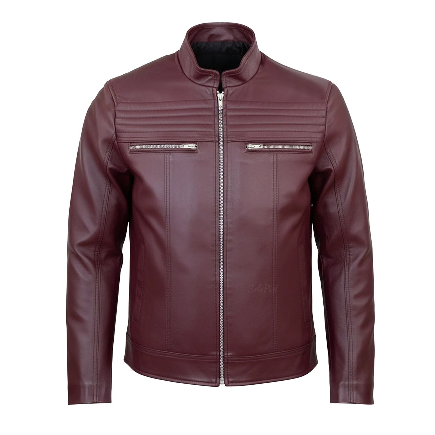 Chamarra de Piel de Borrego para Caballero Cuello Mao Slim Robert