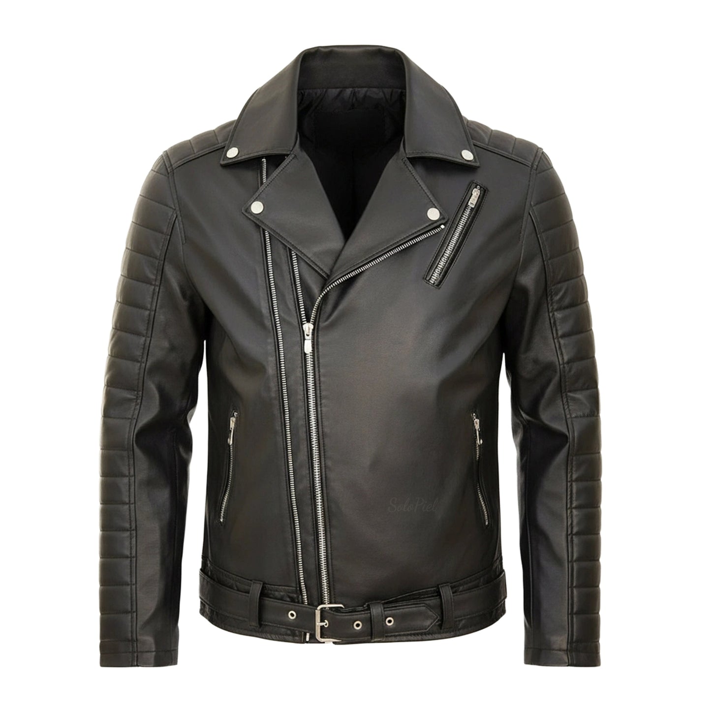 Chamarra de Piel de Borrego Para Caballero Con Cierre Cruzado Roger