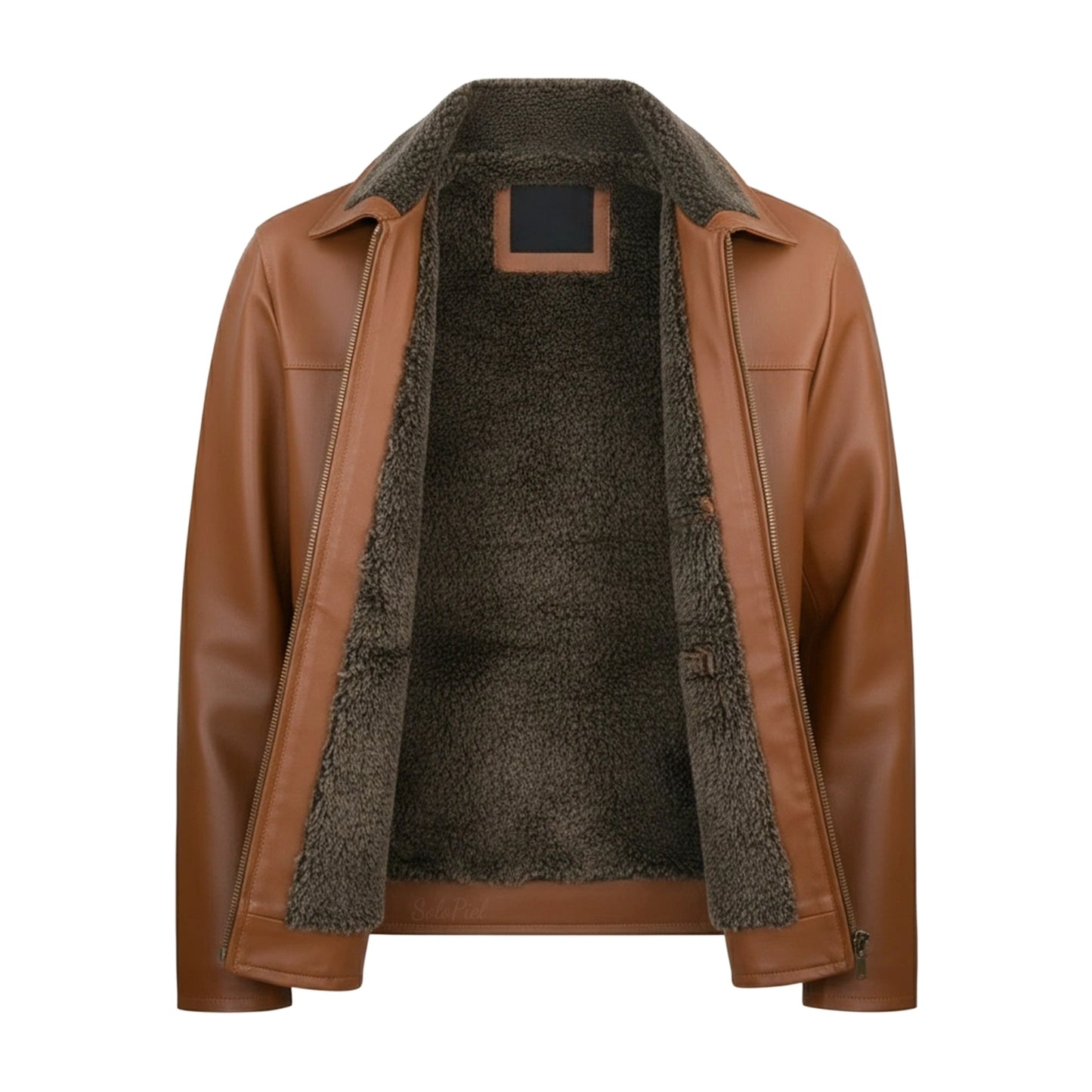 Chamarra de Piel de Borrego para Caballero Con Forro de Lana Sintética Ruso