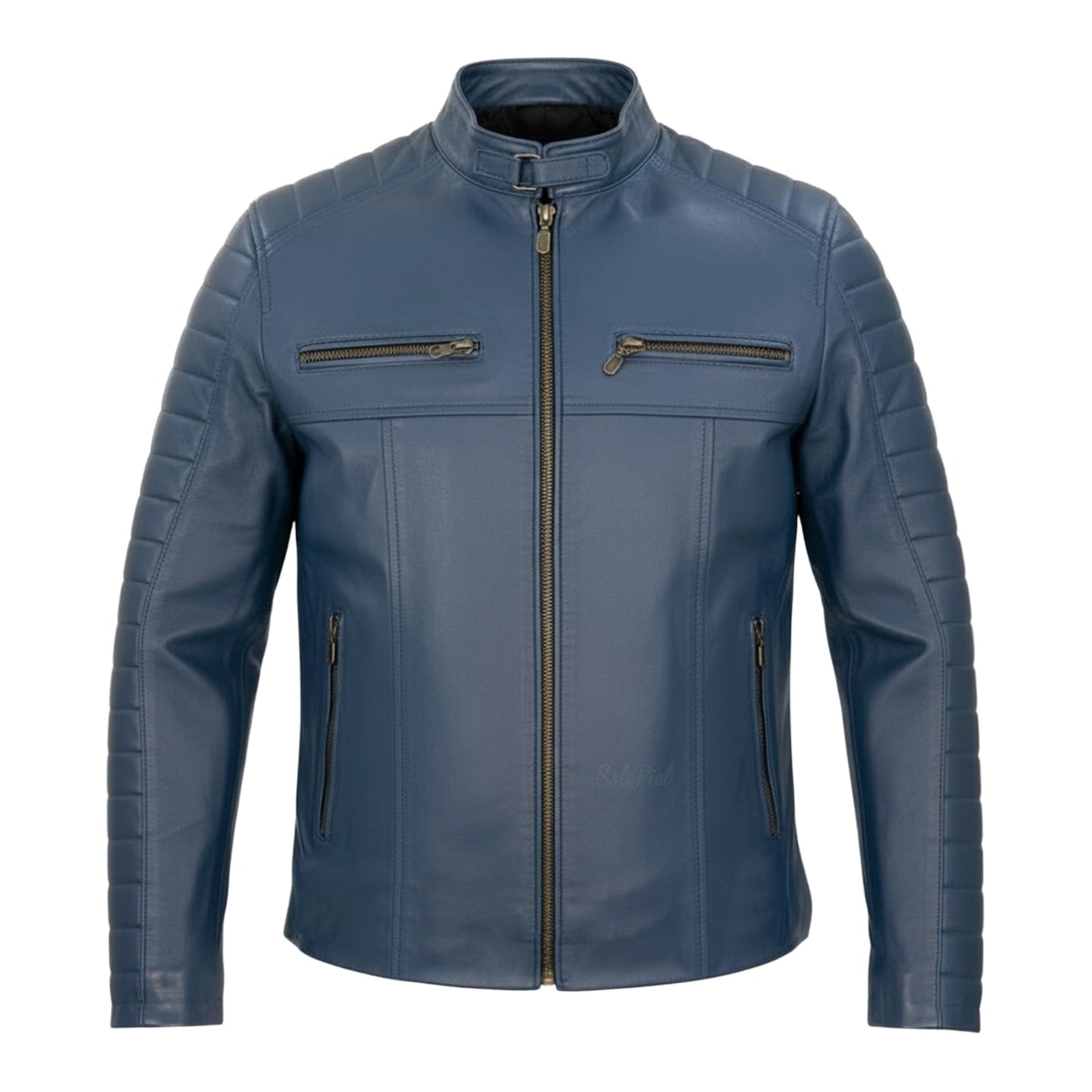 Chamarra de Piel de Borrego para Caballero Slim Cuello Mao Sammy