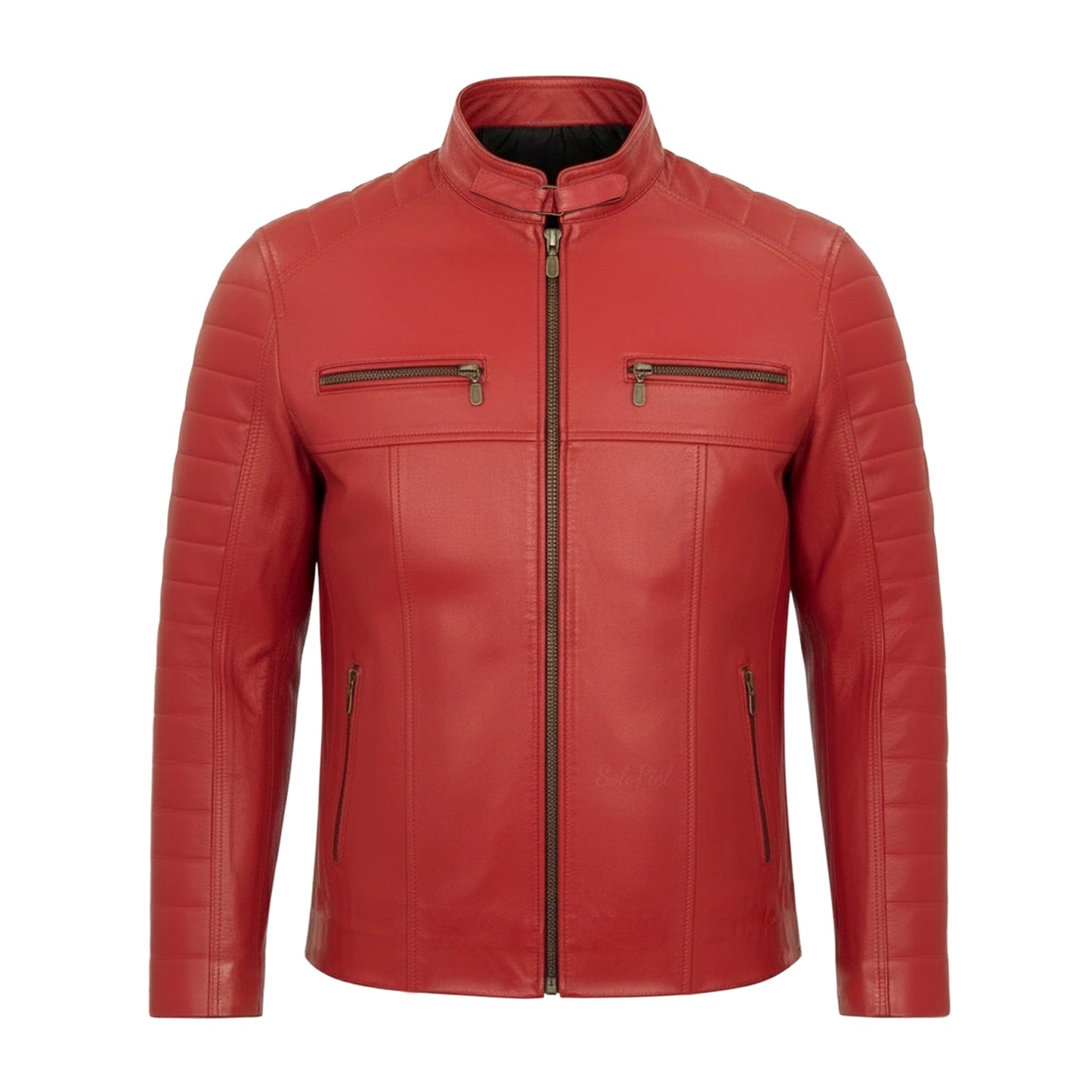 Chamarra de Piel de Borrego para Caballero Slim Cuello Mao Sammy