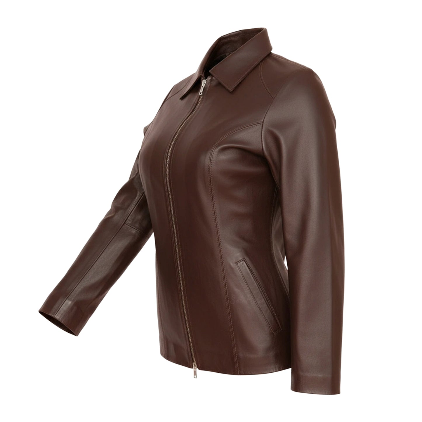 Chamarra de Piel de Borrego para Dama Corte a la Cadera Cuello Deportivo Shakira