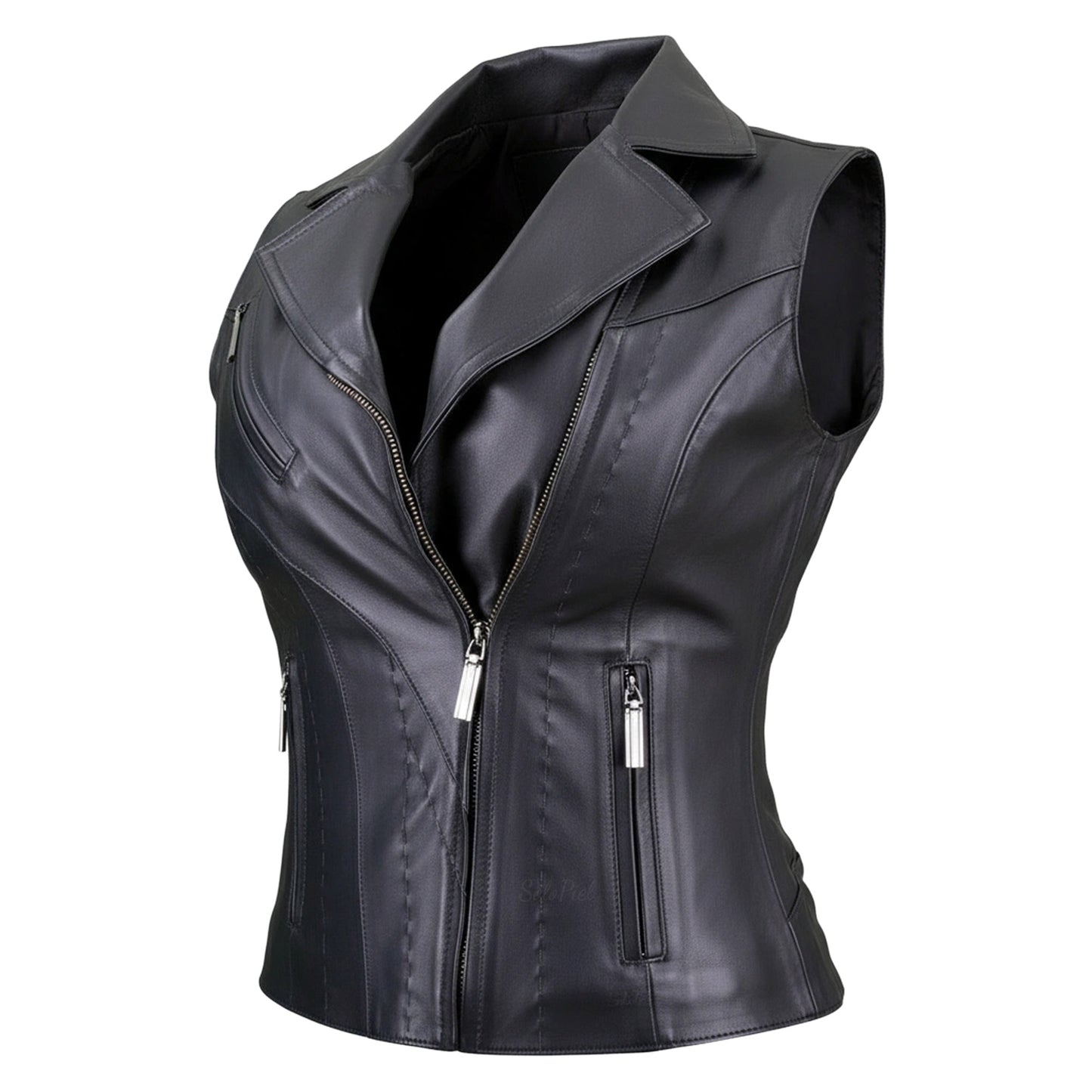 Chaleco de Piel de Borrego Acabado Tejido para Dama Yadhira