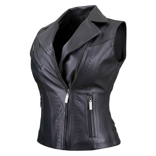 Chaleco de Piel de Borrego Acabado Tejido para Dama Yadhira