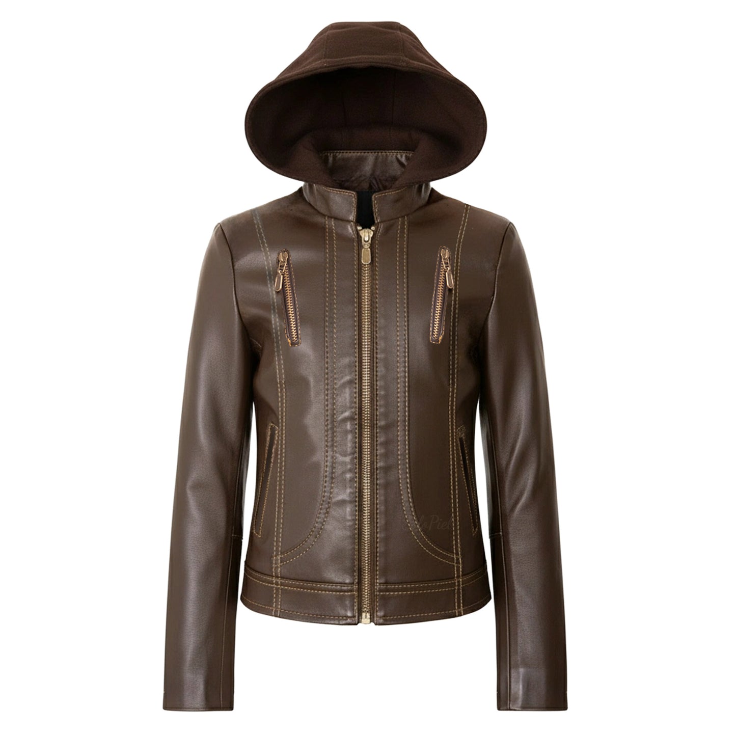 Chamarra de Piel Para Niña Con Capucha Desmontable Zoe