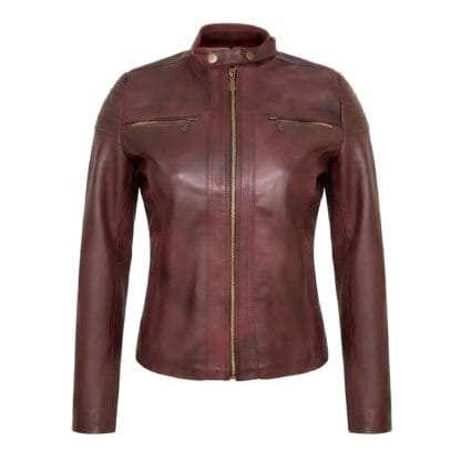 Chamarra de Piel de Borrego para Dama Black Cherry Gisela Corte Slim Fit