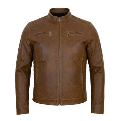 Chamarra de Piel de Borrego para Caballero Crackelada para Caballero Andy Corte Slim Fit