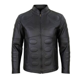 Chamarra de Piel de Borrego para Caballero Estilo Batman Corte Regular