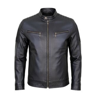 Chamarra de Piel de Borrego Para Caballero Corte Moderno Black Corte Slim Fit