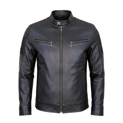 Chamarra de Piel de Borrego Para Caballero Corte Moderno Black Corte Slim Fit