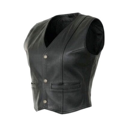 Chaleco de Piel de Borrego Para Dama Extra Corto Vaquero Modelo Alicia Corte Slim Fit