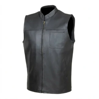 Chaleco de Piel de Borrego Para Hombre Estilo Mezclilla Corte Regular | Solopiel Cuero Genuino