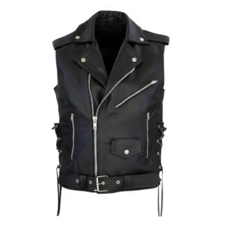 Chaleco de Piel Gruesa para Caballero Estilo Rockero Corte Regular | Solopiel Cuero Genuino
