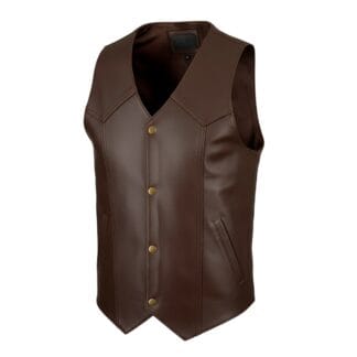 Chaleco de Piel de Borrego para Caballero Estilo Vaquero Corte Slim Fit | Solopiel Cuero Genuino