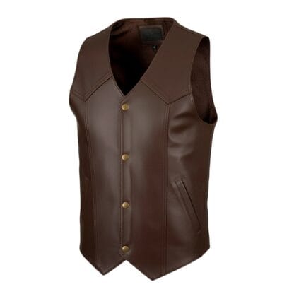 Chaleco de Piel de Borrego para Caballero Estilo Vaquero Corte Slim Fit