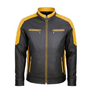 Chamarra de Piel de Borrego Para Caballero Combinada Con Franjas Daytona Corte Slim Fit