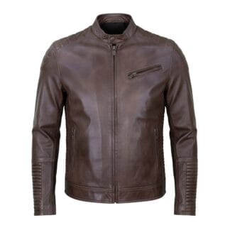 Chamarra de Piel de Borrego para Caballero Cuello Mao Eliut Corte Slim Fit | Solopiel Cuero Genuino