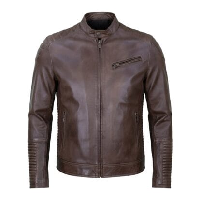 Chamarra de Piel de Borrego para Caballero Cuello Mao Eliut Corte Slim Fit