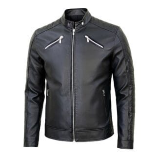 Chamarra de Piel de Borrego para Caballero Cuello Mao JK Corte Slim Fit