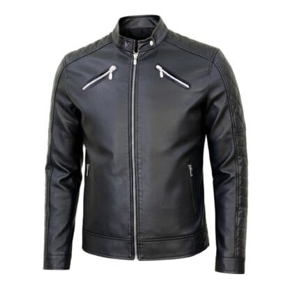 Chamarra de Piel de Borrego para Caballero Cuello Mao JK Corte Slim Fit