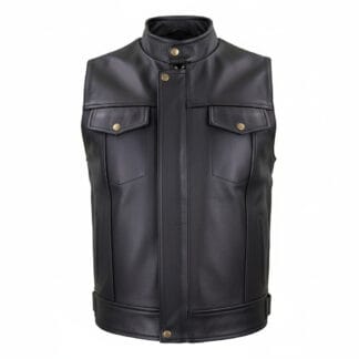 Chaleco de Piel Gruesa Para Caballero Biker Corte Regular | Solopiel Cuero Genuino
