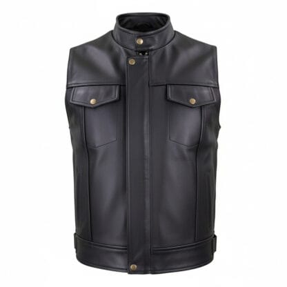 Chaleco de Piel Gruesa Para Caballero Biker Corte Regular