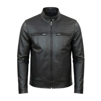 Chamarra de Piel de Borrego para Caballero Cuello Mao Robert Corte Slim Fit