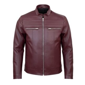 Chamarra de Piel de Borrego para Caballero Cuello Mao Robert Corte Slim Fit