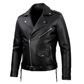 Chamarra de Piel de Borrego para Caballero Rockera Ligera Corte Slim Fit