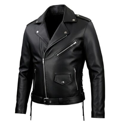 Chamarra de Piel de Borrego para Caballero Rockera Ligera Corte Slim Fit