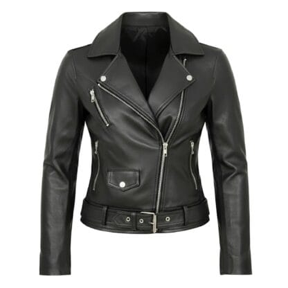 Chamarra de Piel Para Dama Rockerita Corte Slim Fit