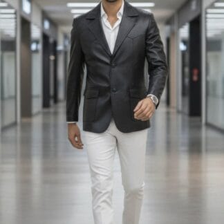 Saco Vaquero de Piel de Borrego para Caballero Corte Slim Fit | Solopiel Cuero Genuino