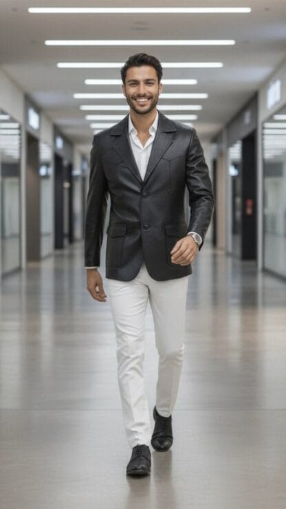 Saco Vaquero de Piel de Borrego para Caballero Corte Slim Fit
