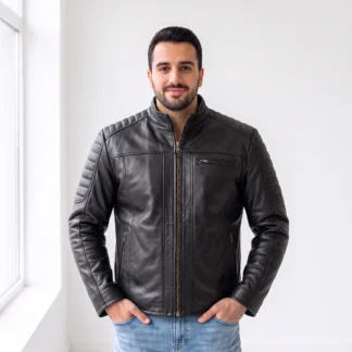 Chamarra de piel para caballero modelo Saul
