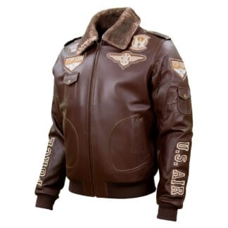 Chamarra de Piel de Borrego para Caballero Cuello Desmontable Piloto TopGun Corte Regular