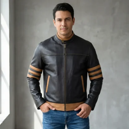 Chamarra de Piel de Borrego para Caballero Estilo Wolverine Corte Regular