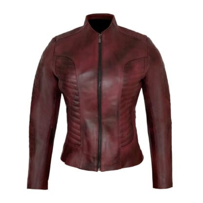 Chamarra de Piel de Borrego para Dama Black Cherry Alexa Corte Slim Fit