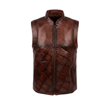 Chaleco de Piel de Borrego Para Caballero Bitono Modelo Jaziel Corte Regular
