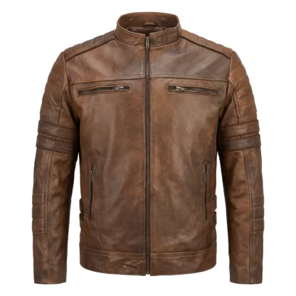 Chamarra de Piel de Borrego Para Caballero Modelo Isaac Bitono Reflejantes Corte Slim Fit
