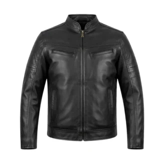 Chamarra de piel de borrego para caballero, modelo Noé, vista frontal